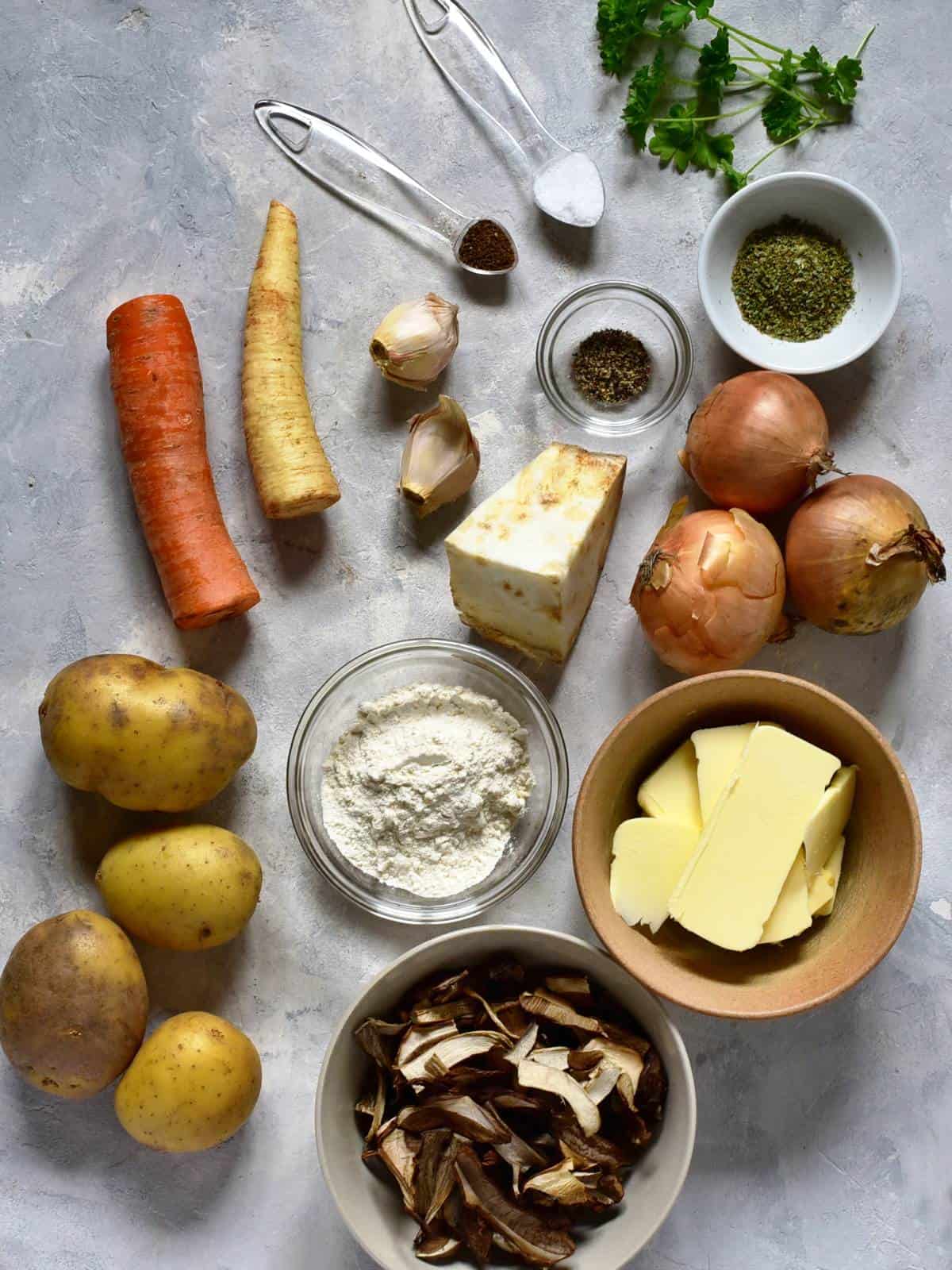 Kartoffelsuppe Zutaten.