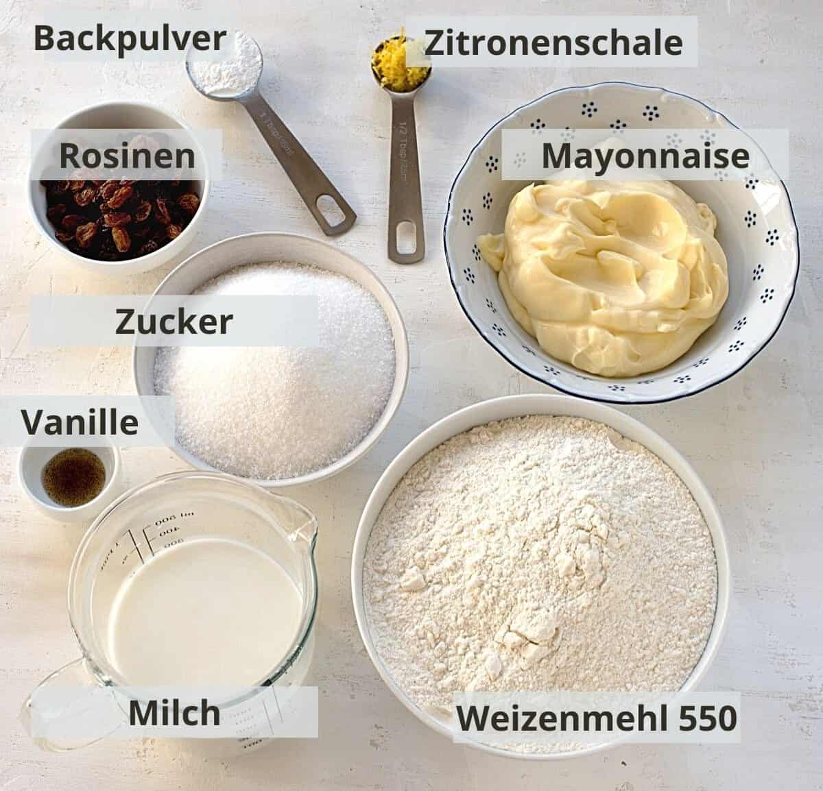 Gugelhupf Zutaten.